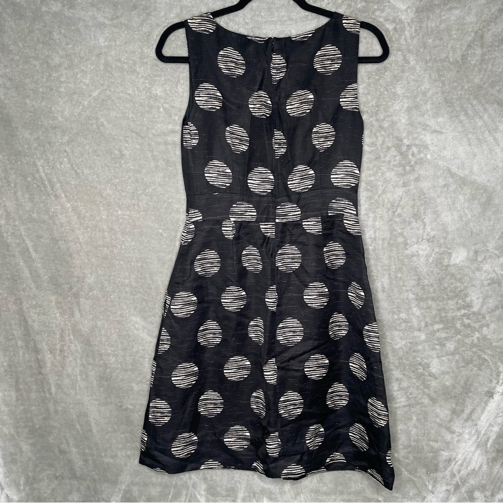 Banana Republic Black White Polka Dot Sleeveless Dress with Pockets Size 0 - Picture 3 of 10